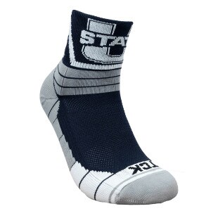u-state striped crew performance sock
